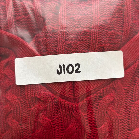 Jessica Howard Women NWT New Sweater Dress Cable Knit V-Neck Red Size 2X J102 - Picture 9 of 9